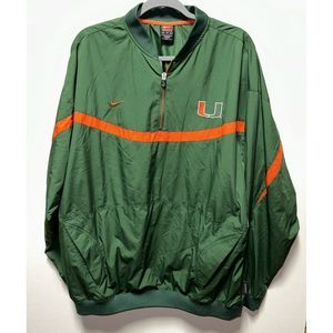 NIKE CLIMA-FIT Miami Hurricanes 1/4 Zip Pullover Jacket Windbreaker Men's XLarge